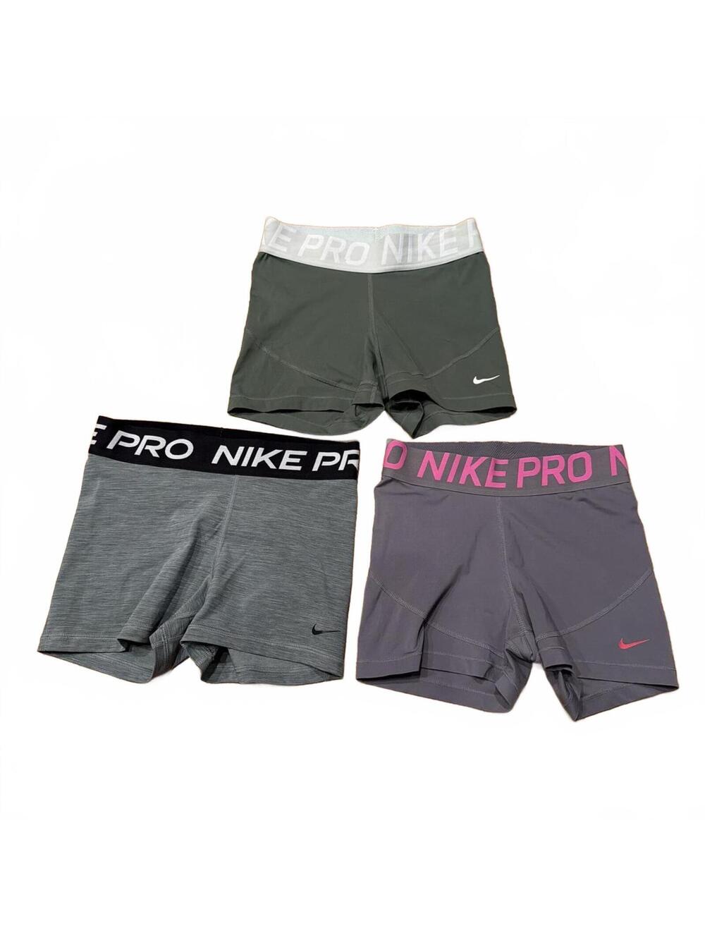 Nike Pro Dri-FIT Athletic Shorts 3-Pack Bundle Womens Medium workout gym running
